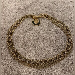 Gucci Gold-Tone Multi-Chain Belt with Black Medallion